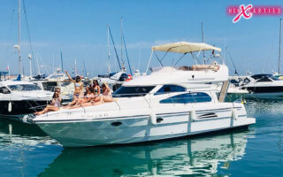 Stag and hen party on boat in Marbella, stags and hens on board Malaga