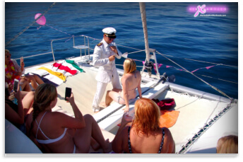 boat party with stripper, hens or stags on board